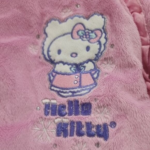 Baby Girl Hello Kitty SnowSuit Size 6-9 Months, pink soft insulated zip & hood - Picture 3 of 15